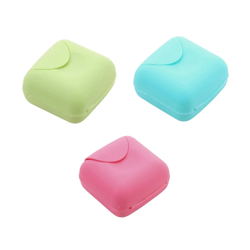 Portable Travel Soap Dish Box – Candy Color Plastic Holder Travel Soap Dish Babs 3pcs Mix S