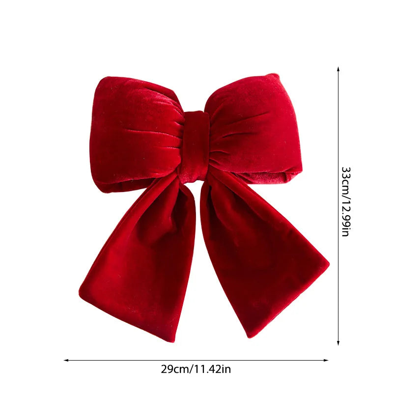 Christmas Velvet Red Bow Ornaments – Xmas Tree Hanging Décor Christmas Bow Ornament Babs