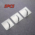 Heavy-Duty Stainless Steel Adhesive Hooks – No Drilling (2/5 Pack) Adhesive Wall Hooks Babs Silver 5PCS