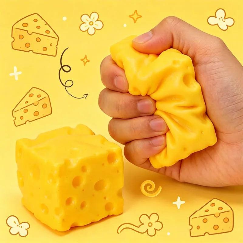 Squishy Cheese Fidget Toy – Slow Rebound Sensory Squeeze Toy Fidget Squeeze Toy Babs