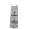 3-Pocket Wall Hanging Organizer Bag – Foldable Storage Hanger Hanging Storage Organizer Babs Grey