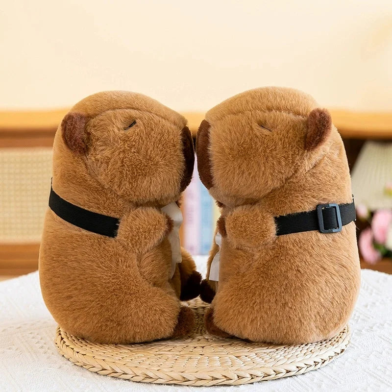Capybara Plush Car Tissue Box Cover & Armrest Organizer Car Tissue Holder Babs 2Pcs