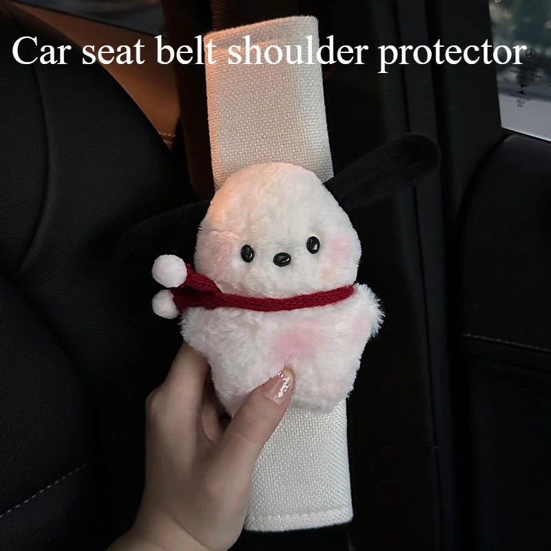 Anime Puppy Plush Car Seat Belt Shoulder Pad Cover Seat Belt Cover Babs