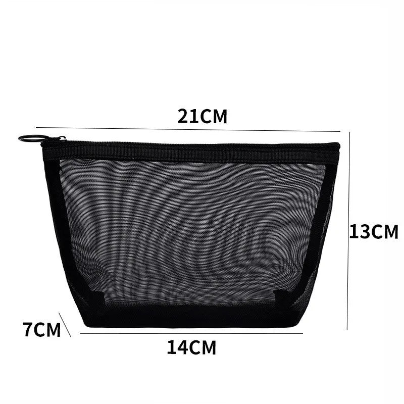 Transparent Mesh Zipper Cosmetic Bag – Makeup Organizer Pouch Cosmetic Organizer Bag Babs C 3PCS
