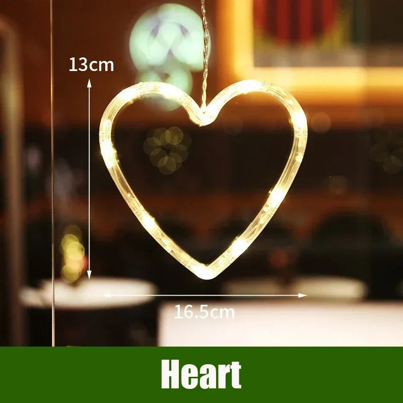 LED Christmas String Lights – Santa Claus Window Suction Cup Christmas String Lights Babs Heart-1pcs