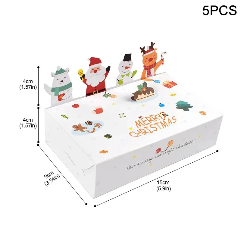 Christmas Kraft Paper Candy Gift Boxes 5/10Pcs – Holiday Favors Holiday Gift Boxes Babs 5pcs 15x9x4cm