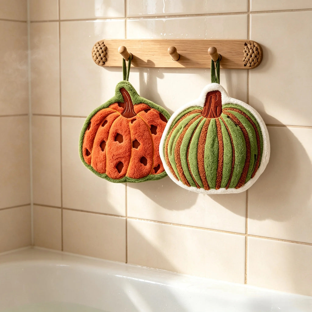 Pumpkin Hanging Hand Towel – Microfiber Quick Dry Fall Towel Hand Towel Babs