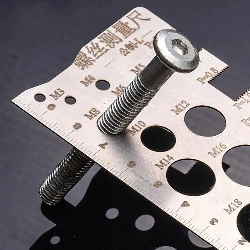 M3-M18 Metric Thread Gauge Stainless Steel Screw Pitch Caliper Thread Measuring Gauge Babs