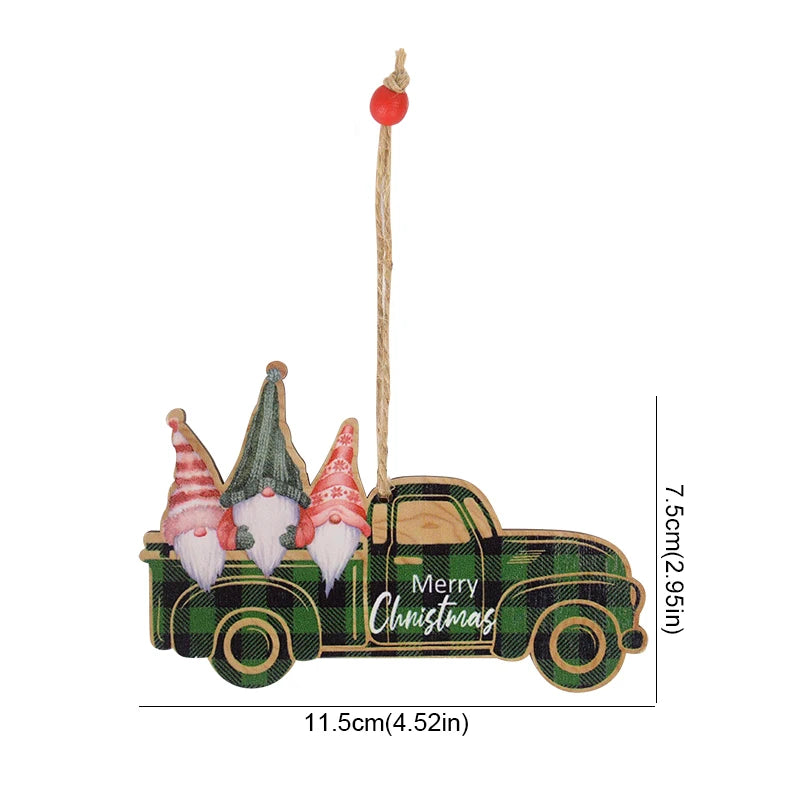 Wooden Christmas Tree Desktop Ornament & Santa Sign Plaque Christmas Desk Ornament Babs F as picture