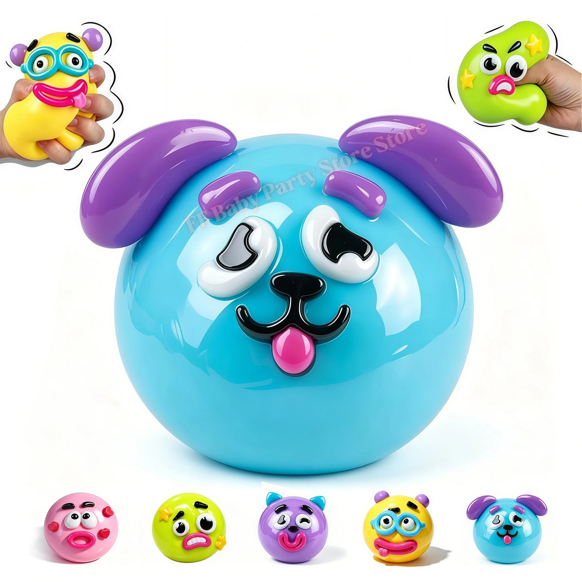 Smushers Dog Face Swap Squishy Toy – Slow Rise Fidget Gift Squishy Fidget Toy Babs 1pc 1