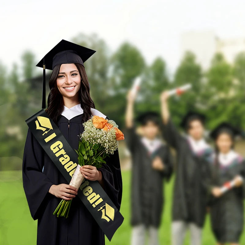 2025 Graduation Cap & Satin Sash Set with Tassel | Party Props Graduation Cap Set Babs