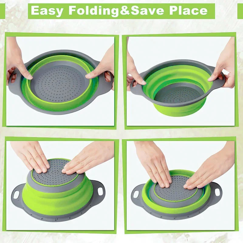Collapsible Silicone Colander Basket – Fruits & Vegetables Collapsible Colander Babs