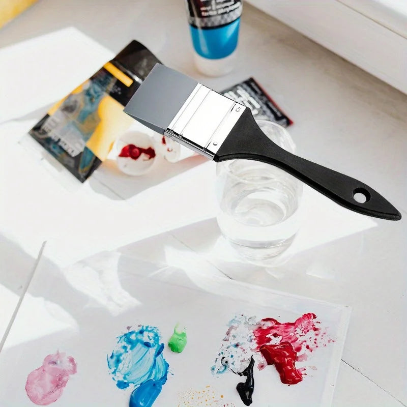 2pcs Large Flat Paint Brushes – Soft Flexible Acrylic Color Shapers Flat Paint Brush Set Babs