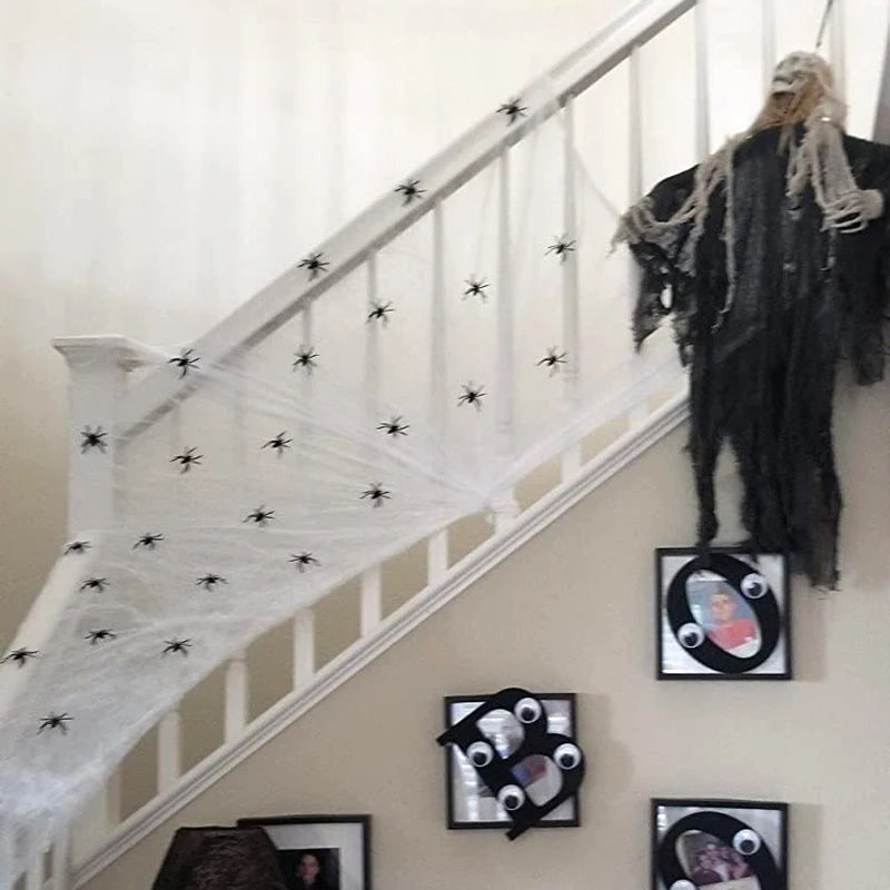 70pcs Glow-in-the-Dark Halloween Spider Decorations – Black Halloween Decoration Babs