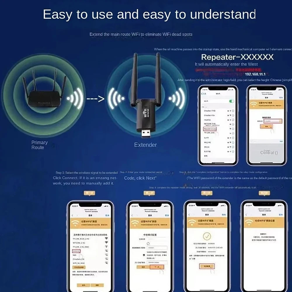 KEBIDUME 300Mbps USB WiFi Repeater & 2.4G Signal Booster USB WiFi Repeater Babs