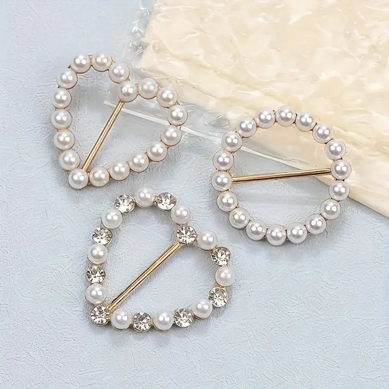 8-Piece Pearl & Rhinestone Brooch Set for Women | Elegant Brooch Pin Set Babs
