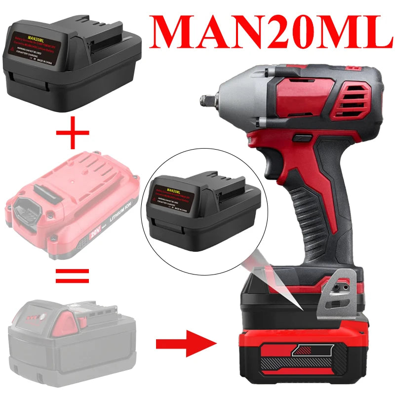MAN20ML Adapter: Craftsman V20 to Milwaukee M18 Battery Battery Adapter Babs
