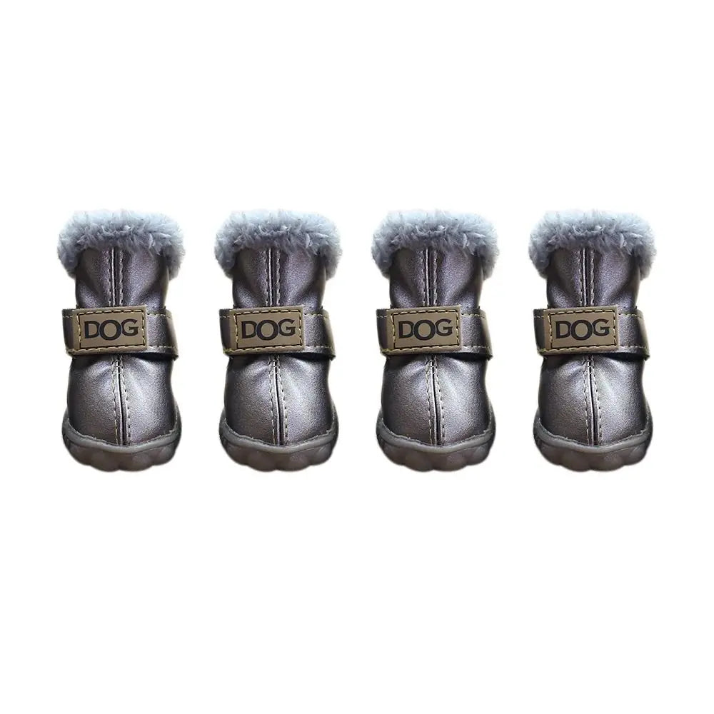 Waterproof Non-Slip Winter Dog Snow Boots – Set of 4 Dog Winter Boots Babs silver L