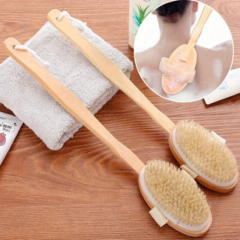 Natural Bristle Body Brush Set – 3-Piece Home Spa Kit Body Brush Set Babs