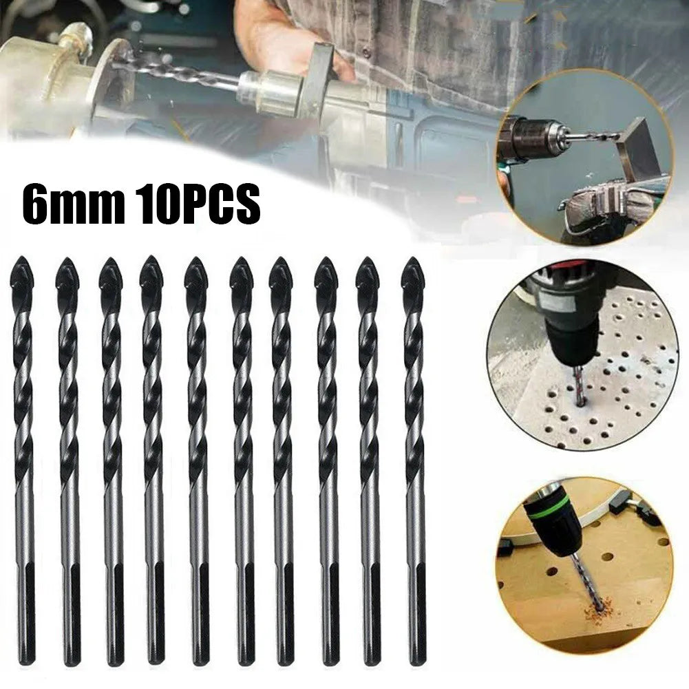 6mm Triangle Drill Bit Set for Tile, Glass & Stone – 5/10 Pcs Masonry Drill Bits Babs