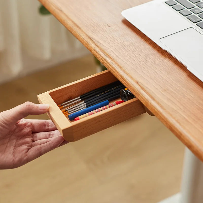 Wooden Under-Desk Pull-Out Storage Drawer | Desk Organizer Desk Storage Drawer Babs