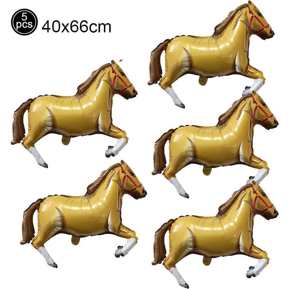 5-Piece Western Cowboy Foil Balloons – Party Decor Set Party Foil Balloons Babs Deep Sapphire As show