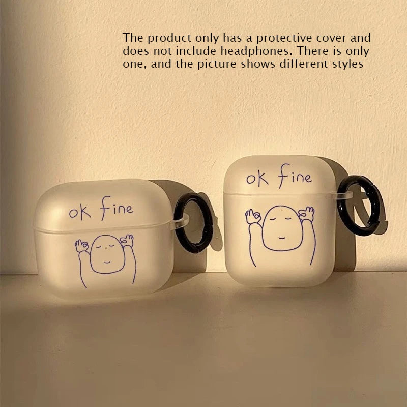 Minimalist Funny AirPods Silicone Case – Cute Cartoon Cover Earphone Case Cover Babs AirPods pro2