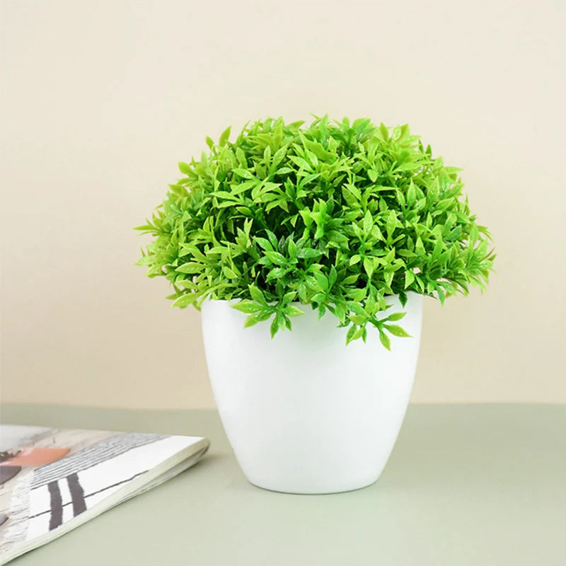 Artificial Potted Bonsai Plant – Fake Green Tree Desk Ornament Artificial Bonsai Plant Babs