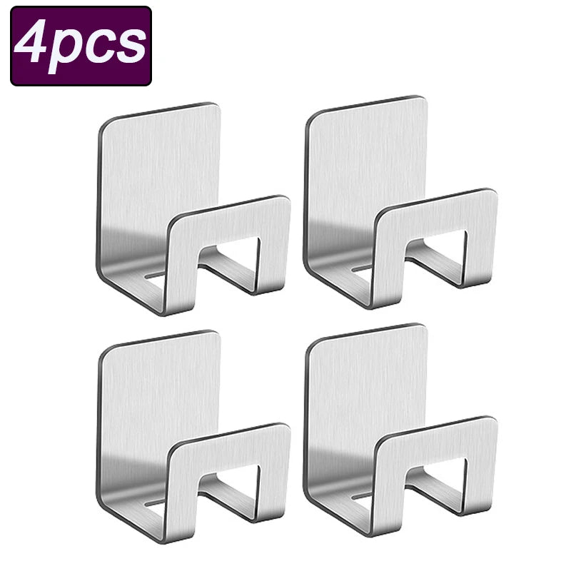 Stainless Steel Sponge Holder Self-Adhesive Kitchen Sink Rack Kitchen Sink Organizer Babs Sliver-4pcs