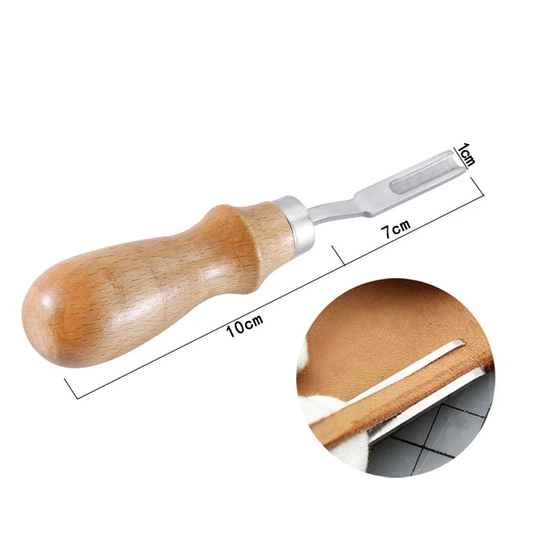 French Style Leather Edge Beveler – Wood Handle Skiving Tool Leather Craft Tool Babs