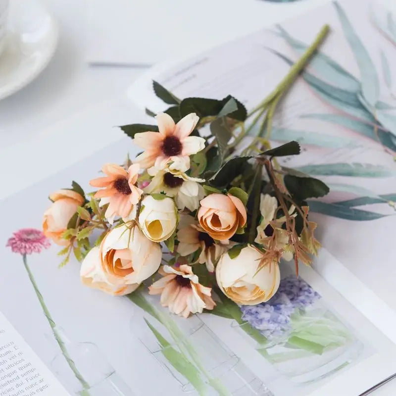 Artificial Silk Peony Bouquet | Wedding & Home Décor Artificial Flower Bouquet Babs color 3 3 pcs