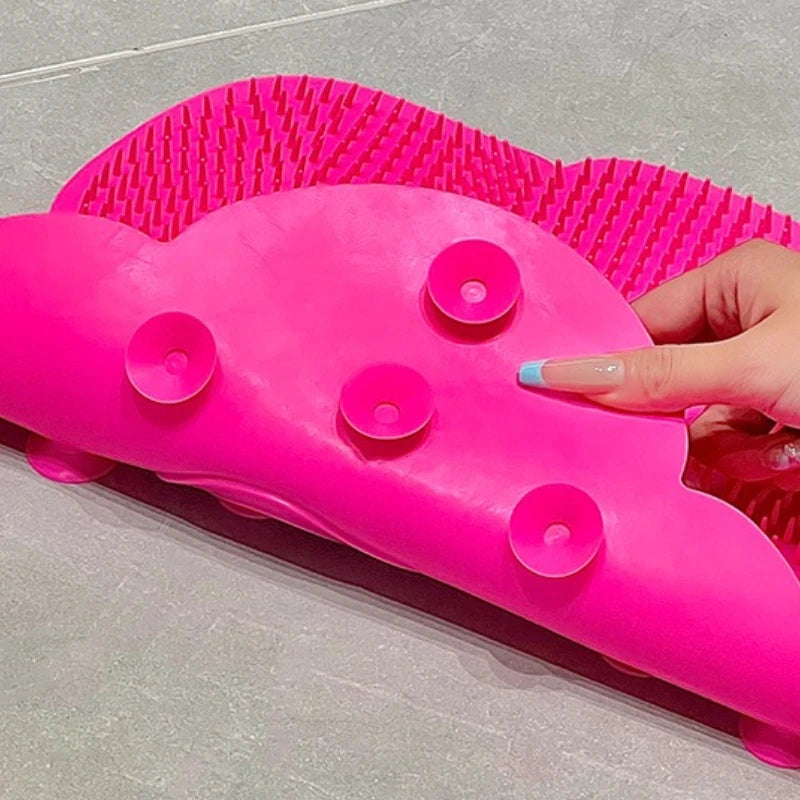 Silicone Flower Foot Scrubber Mat – Non-Slip Massage Shower Pad Foot Scrubber Mat Babs