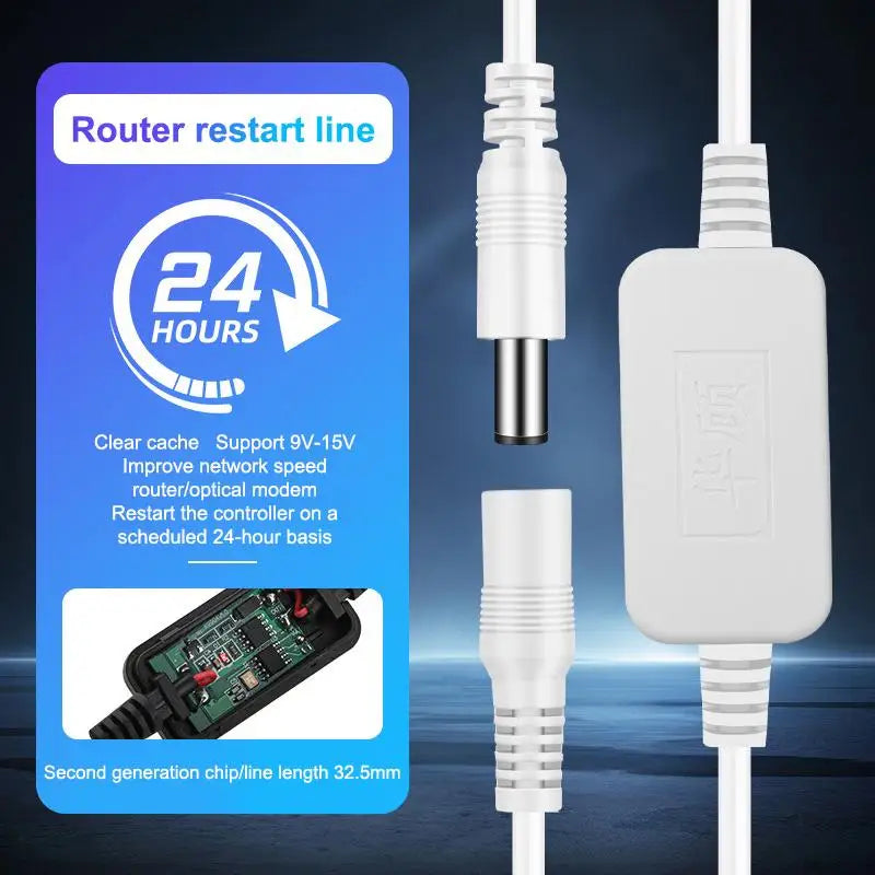 Auto Restart Power Cable for Router & Modem – 24/72Hr Cycle Router Restart Cable Babs A3