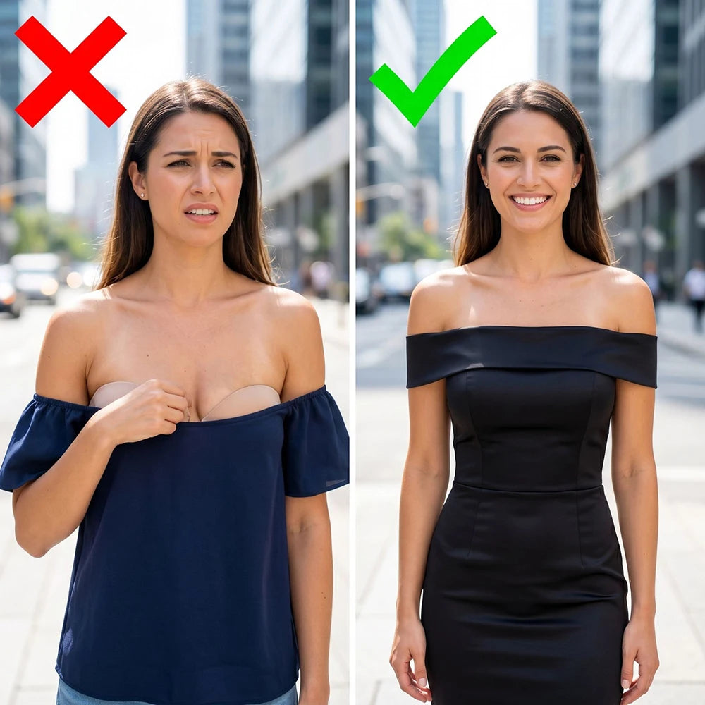 Strapless Seamless Bra – No-Slip Wireless Padded Bandeau Strapless Bralette Babs