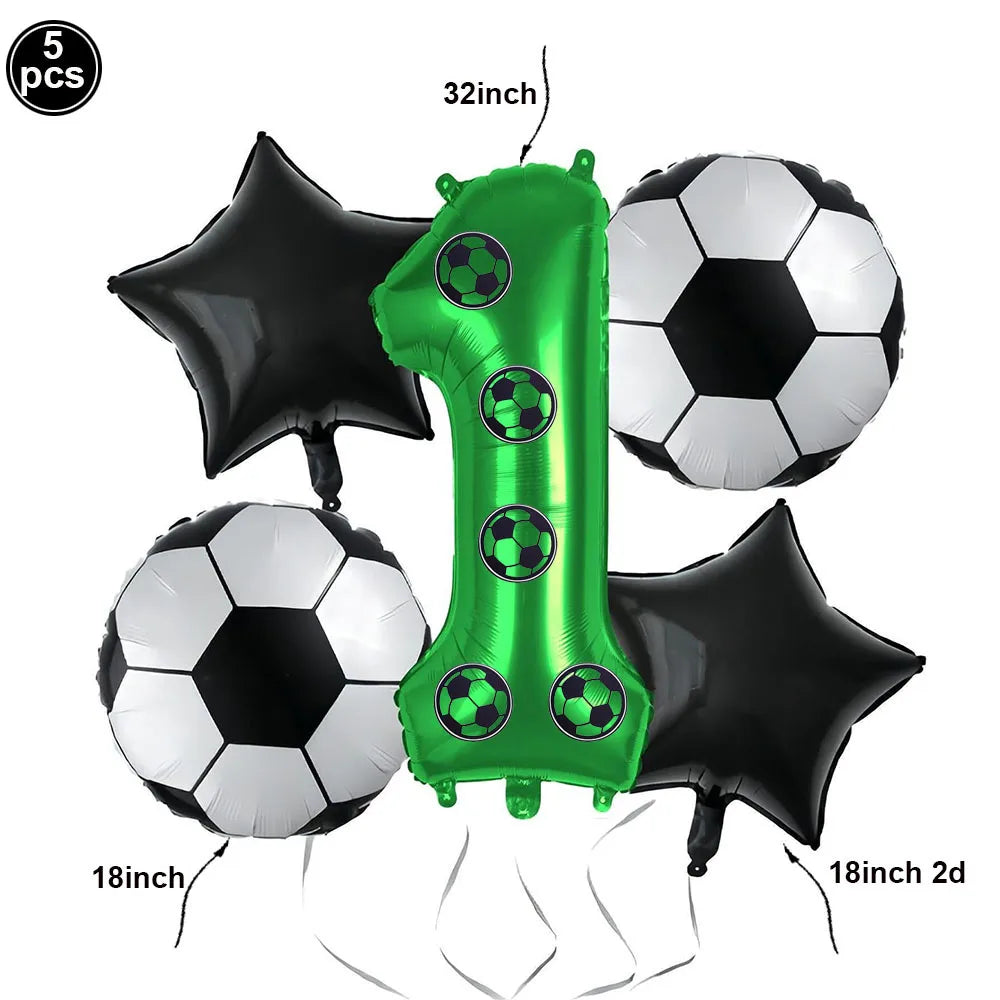Boy's 8th Birthday Soccer Foil Balloons Party Set Birthday Party Balloons Babs MINT GREEN As pictures show