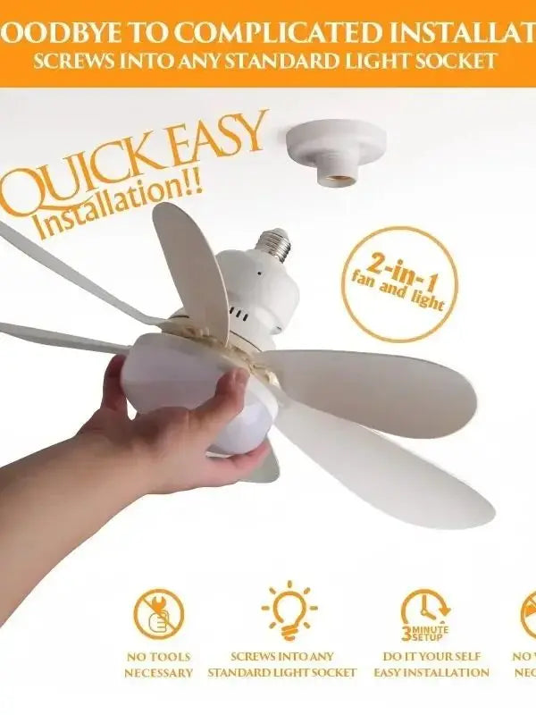 E27 30W LED Ceiling Fan Light with Remote & Dimmer – White Ceiling Fan Light Babs