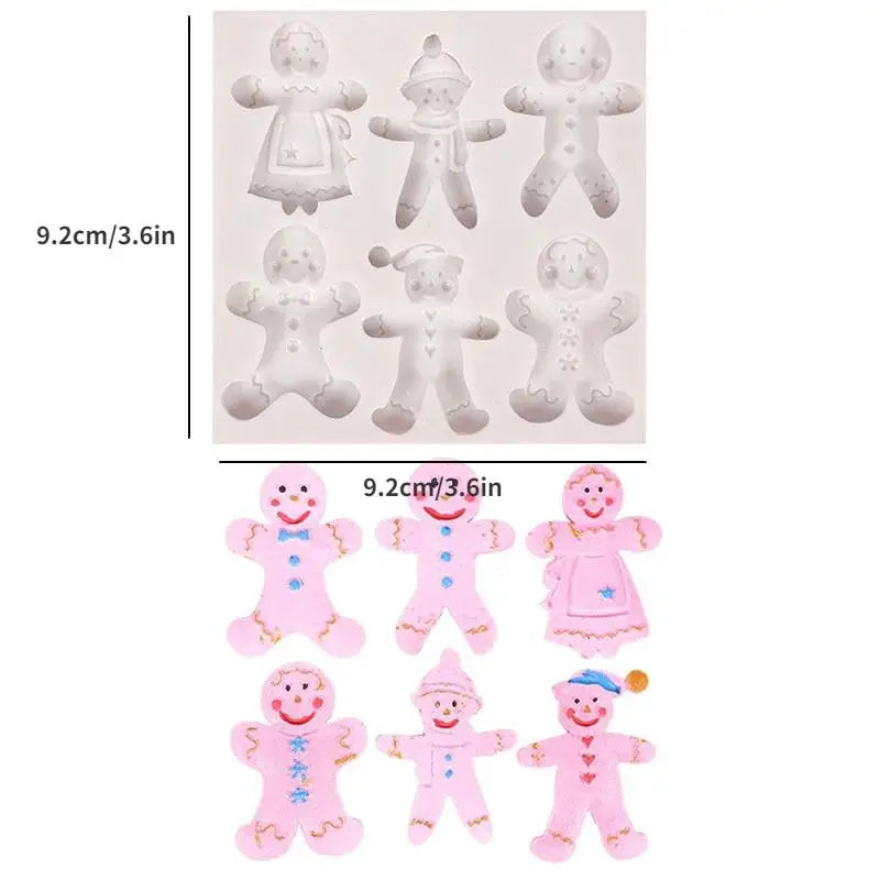 Christmas Gingerbread Man Silicone Mold | Fondant & Candy Mold Silicone Baking Mold Babs