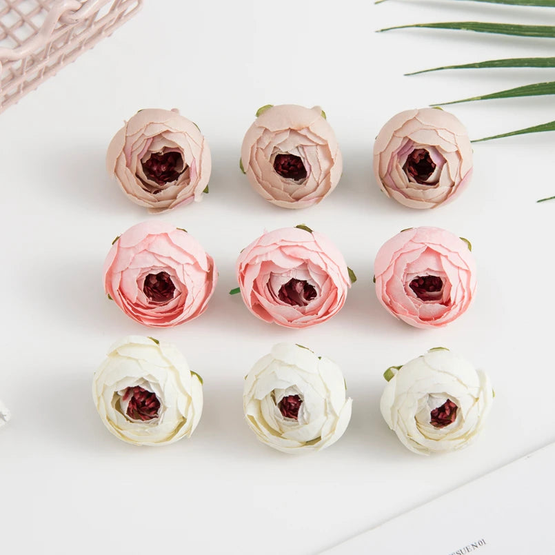 40/80Pcs Silk Tea Rose Buds for Wedding & Home Décor Artificial Silk Flowers Babs