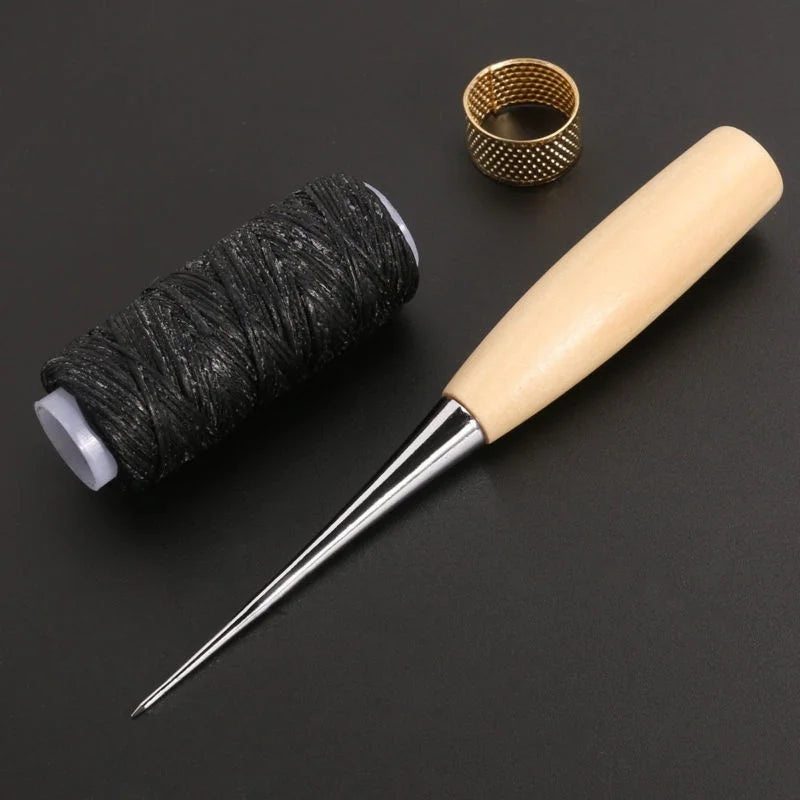 Leather Craft Sewing Awl Kit – Needles, Thimble & Waxed Thread Leathercraft Sewing Kit Babs