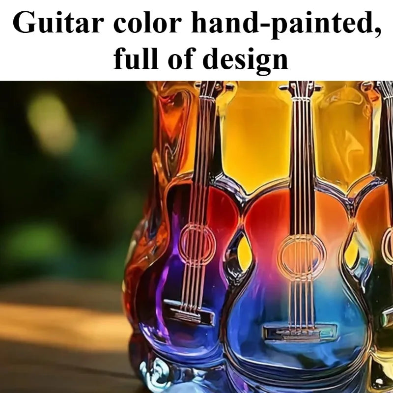 Guitar Art Beer Mug | Hand-Painted Resin Craft Gift Mug Art Beer Mug Babs