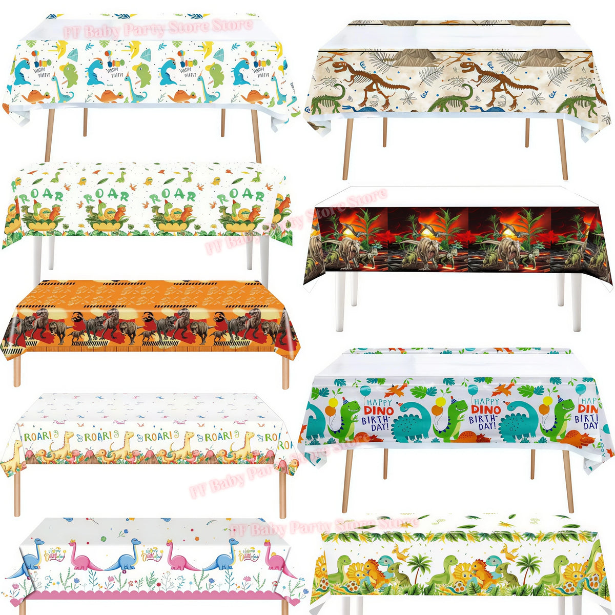 Dinosaur Party Tablecloth – Kids Birthday Table Cover 6 Pack Party Tablecloth Babs