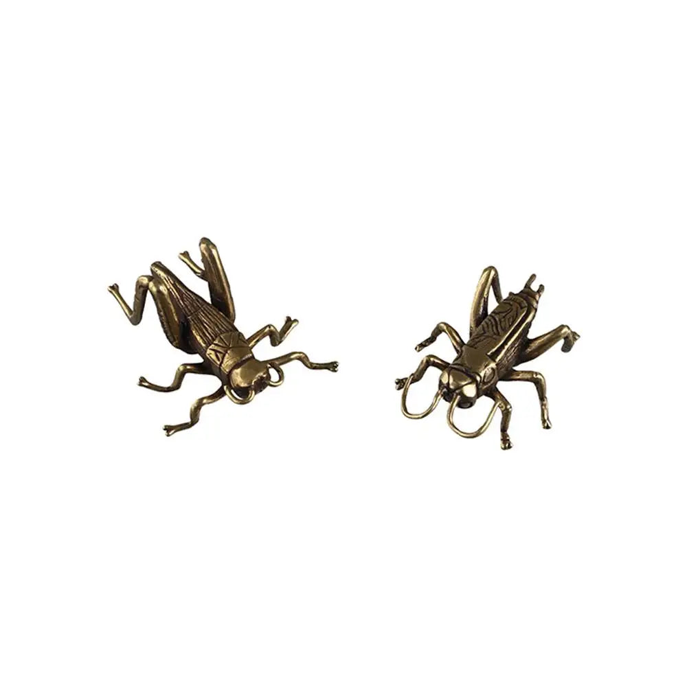 Solid Brass Cricket Figurine – Miniature Home Decor Statue Brass Figurine Babs