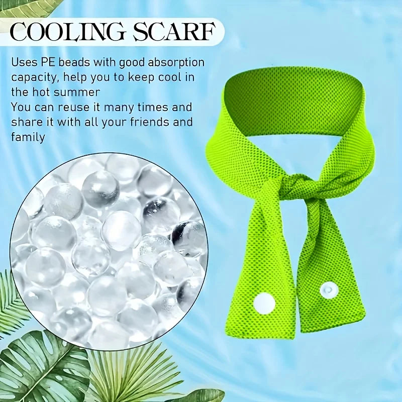 Cooling Ice Scarf – Outdoor Sports Headband & Sweat Wipe Cooling Sports Scarf Babs green