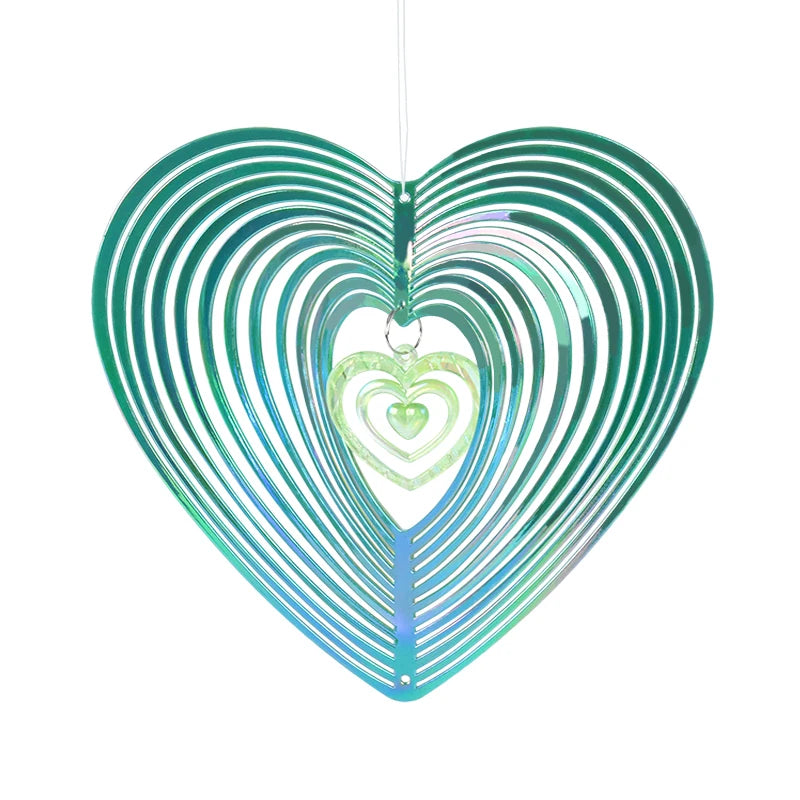 Heart Butterfly Wind Spinner – Bird Deterrent Garden Ornament Garden Wind Spinner Babs green heart