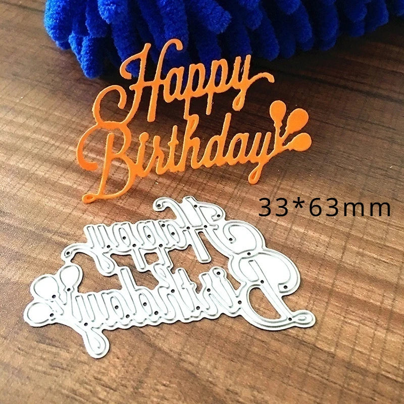Happy Birthday Metal Cutting Die – Scrapbooking Embossing Stencil Craft Cutting Die Babs A