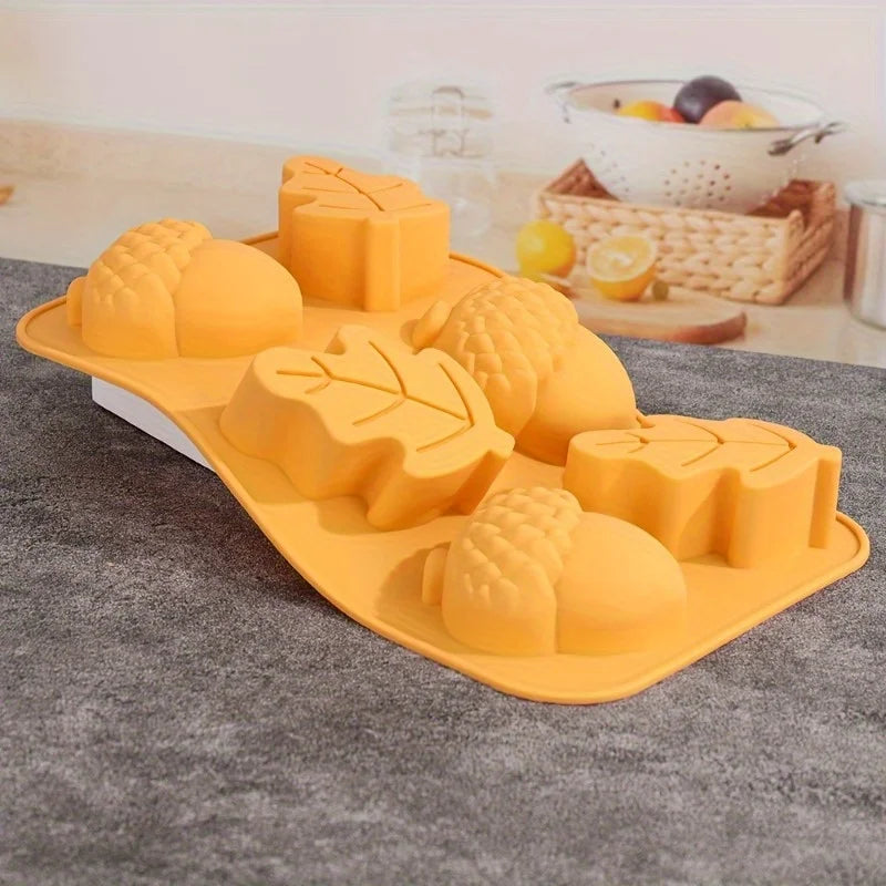 Silicone Harvest Chocolate Mold – Leaf & Nut Candy Baking Mold Silicone Baking Mold Babs