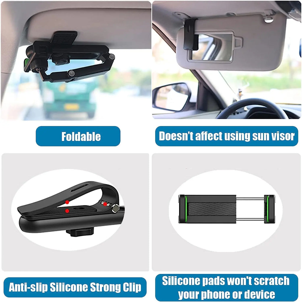 360° Rotating Car Sun Visor Phone Holder – Universal Mount Car Phone Holder Babs