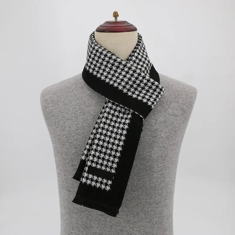 Men's Winter Plaid Cashmere-Style Scarf & Pashmina Shawl Winter Scarf Shawl Babs