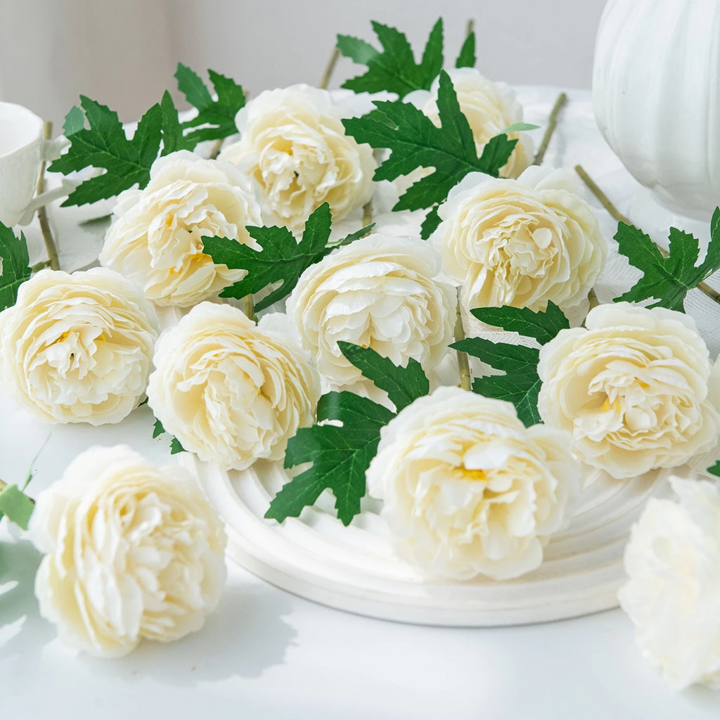 5pcs Silk Peony Artificial Flowers – Wedding & Home Decor Artificial Silk Flowers Babs