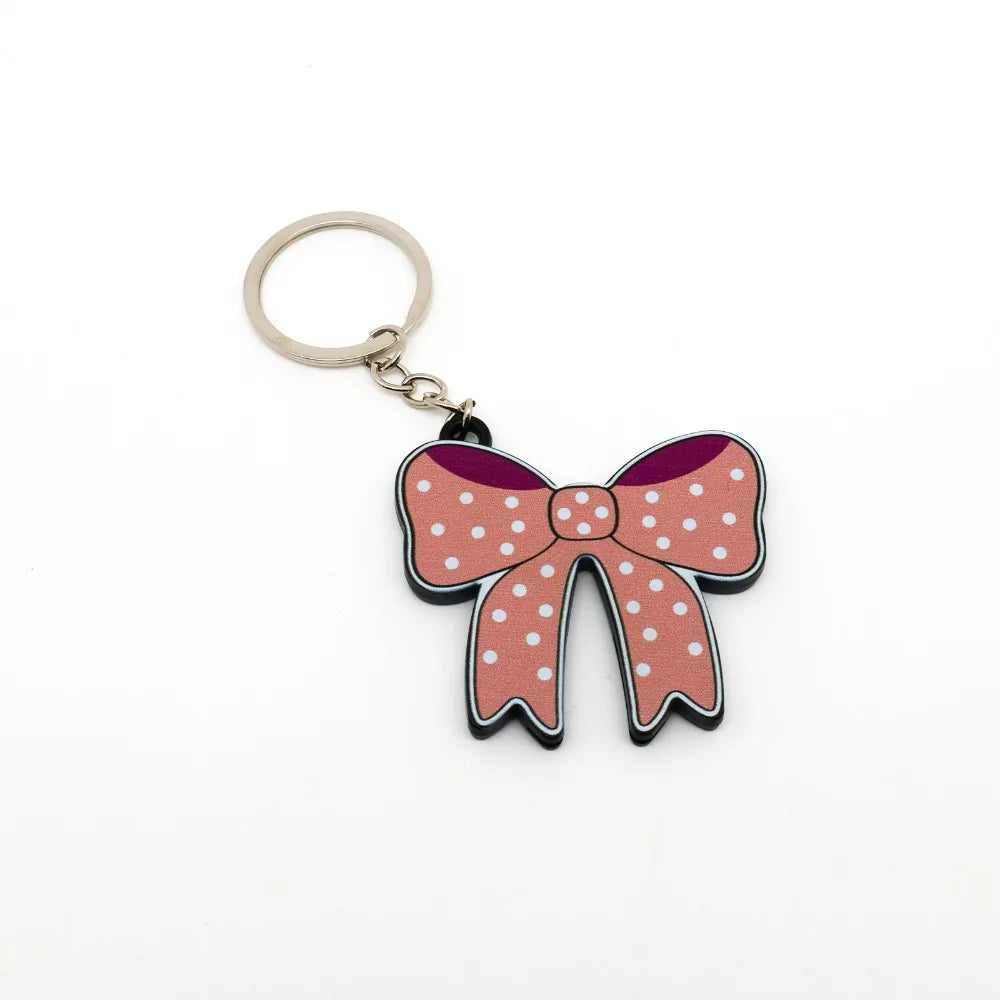 Bow Tie Keychain Bottle Opener – Cute Plastic Accessory Keychain Bottle Opener Babs Pink